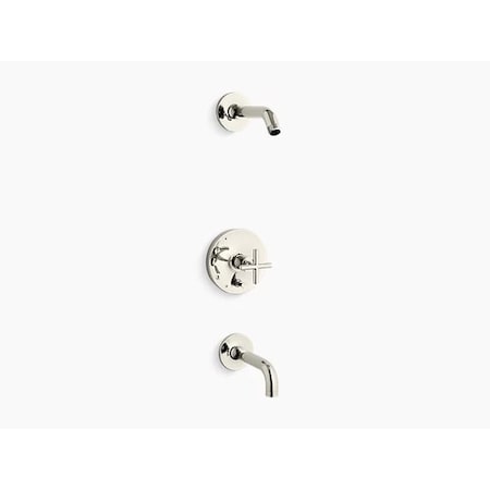 Kohler Purist B/S Trm W/Div, 90 Spt, Ls Hd-Crs T14421-3L-SN
